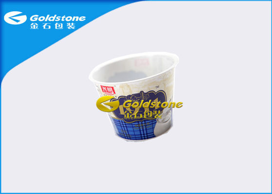 Eco freundliche Kunststoffgehäuse-Jogurt-Schalen/Flaschen weiß/Blau gefärbt