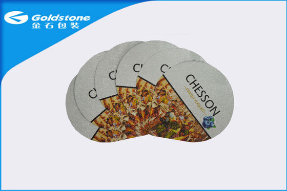 Vorzügliche Druckheißsiegel-Folien-Deckel für Molkereiverpacken, Kreis- oder kundengebundene Form